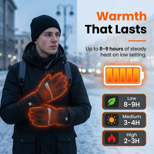 SNOW DEER Heated Glove Liners for Men Women, 7.4V Rechargeable Thin Electric Thermal Gloves for Winter Commute Typing Driving Walking Dog Walking