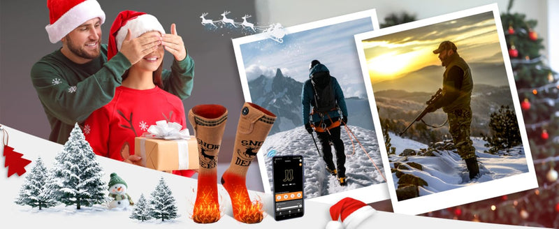Load image into Gallery viewer, SNOW DEER Hunting Heated Socks with App Control for Men Women, Rechargeable Electric Heating Warm Sock for Motorcycle Hunting Ski Hiking Cold Winter Work Washable

