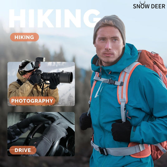 Snow Deer Heated Gloves Mittens for Men Women Supreme Feel Rechargeable Electric Battery Ski Snowboarding Hiking Cycling Hunting Gloves Hand Warmer Gift Idea