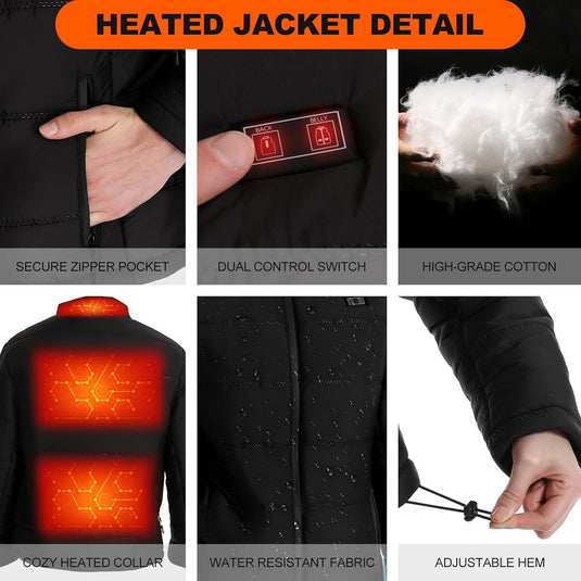 SNOW DEER Heated Jacket for Men with Battery Pack Included - Windproof Heated Coats for Men with Smart Temperature Control