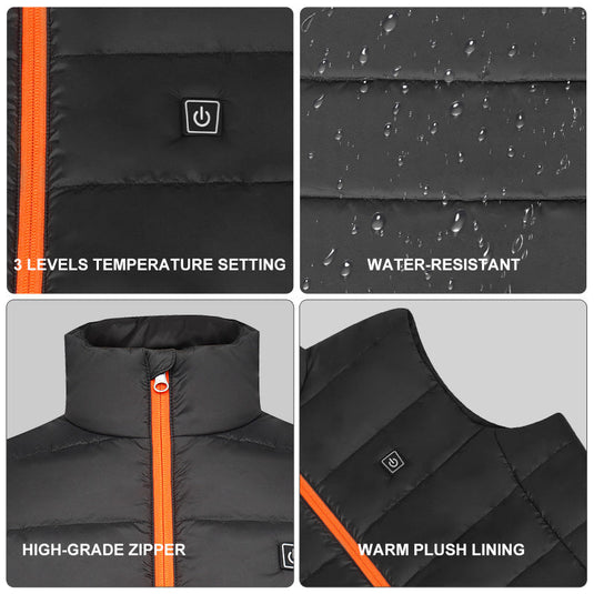 SNOW DEER Women's 5V 10000mah Heated Vest Up To 4XL