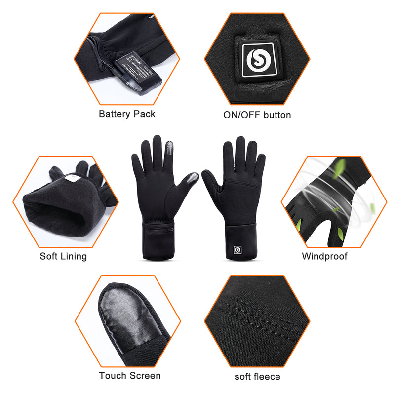 Load image into Gallery viewer, Snow Deer Heated Breathable Thin Glove Liners
