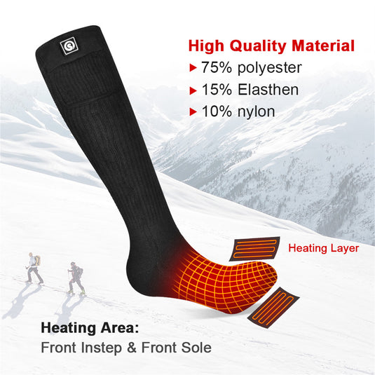 SNOW DEER Heated Socks for Men Women, Rechargeable Electric Socks for Cold Feet