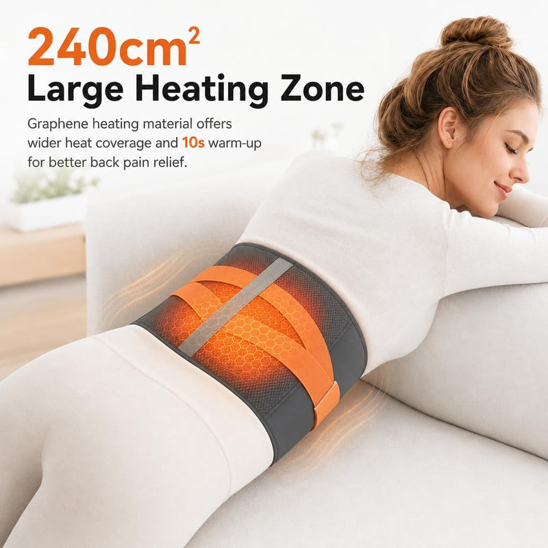 Load image into Gallery viewer, SNOW DEER 10000mAh Wireless Graphene Heated Waist Wrap, 240cm² Heating Pad Type-C Fast Charge Auto Shut Off 60 Inch Adjustable Belt
