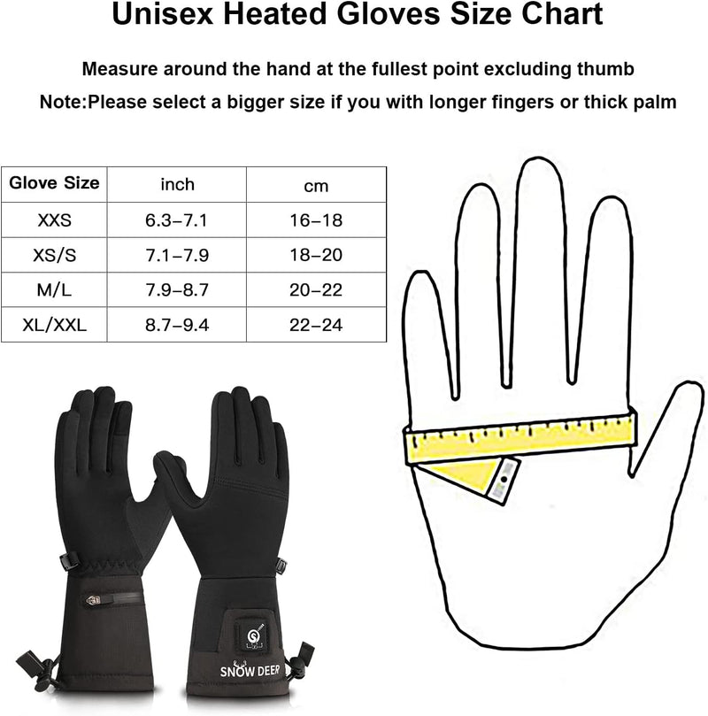 Load image into Gallery viewer, SNOW DEER Heated Glove Liners Men Women,Rechargeable Battery Heated Motorcycle Ski Snow Warmer Gloves
