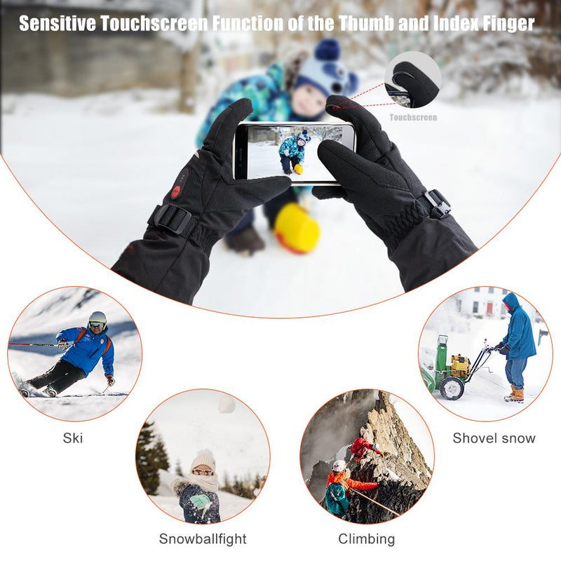 Load image into Gallery viewer, Snow Deer Heated Gloves, Unisex Rechargeable Battery Powered Electric Heating Glove for Winter Outdoor Working Snow Ski Snowboarding Hunting Snowmobiling Motorcycle Riding
