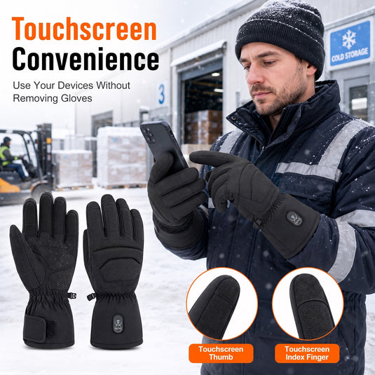 SNOW DEER Heated Work Gloves for Men Women,7.4V Rechargeable Electric Gloves,3M Thinsulate,Touch Screen Waterproof for Construction Warehouse Cycling Winter Outdoor Work