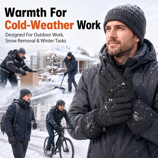 SNOW DEER Heated Work Gloves for Men Women,7.4V Rechargeable Electric Gloves,3M Thinsulate,Touch Screen Waterproof for Construction Warehouse Cycling Winter Outdoor Work