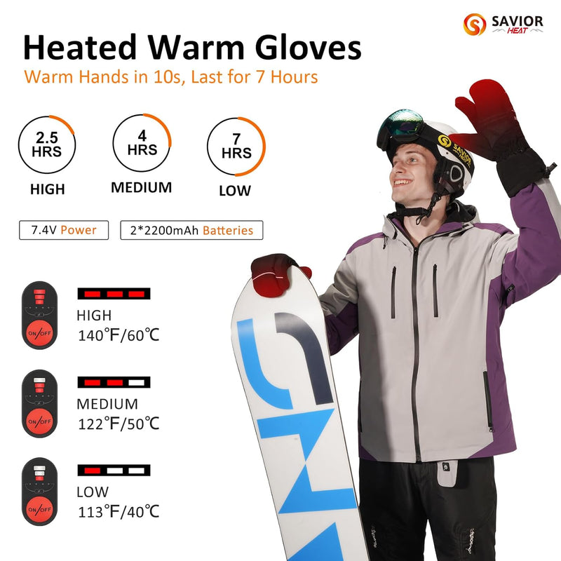Load image into Gallery viewer, Snow Deer Heated Gloves, Unisex Rechargeable Battery Powered Electric Heating Glove for Winter Outdoor Working Snow Ski Snowboarding Hunting Snowmobiling Motorcycle Riding

