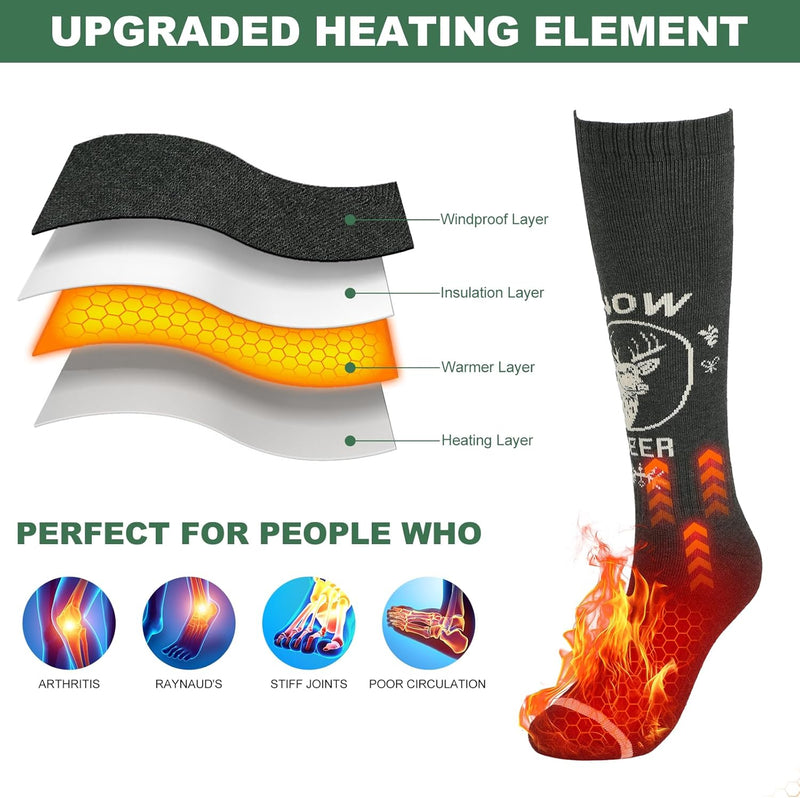 Load image into Gallery viewer, SNOW DEER Heated Socks Fast Charging,7.4V 3000mAh Electric Socks Foot Warmer,Hunting Outdoor Riding Camping Hiking Motorcycle Skiing Warm Winter Socks
