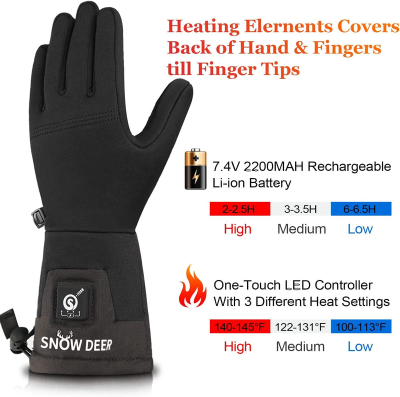 Load image into Gallery viewer, SNOW DEER Heated Glove Liners Men Women,Rechargeable Battery Heated Motorcycle Ski Snow Warmer Gloves
