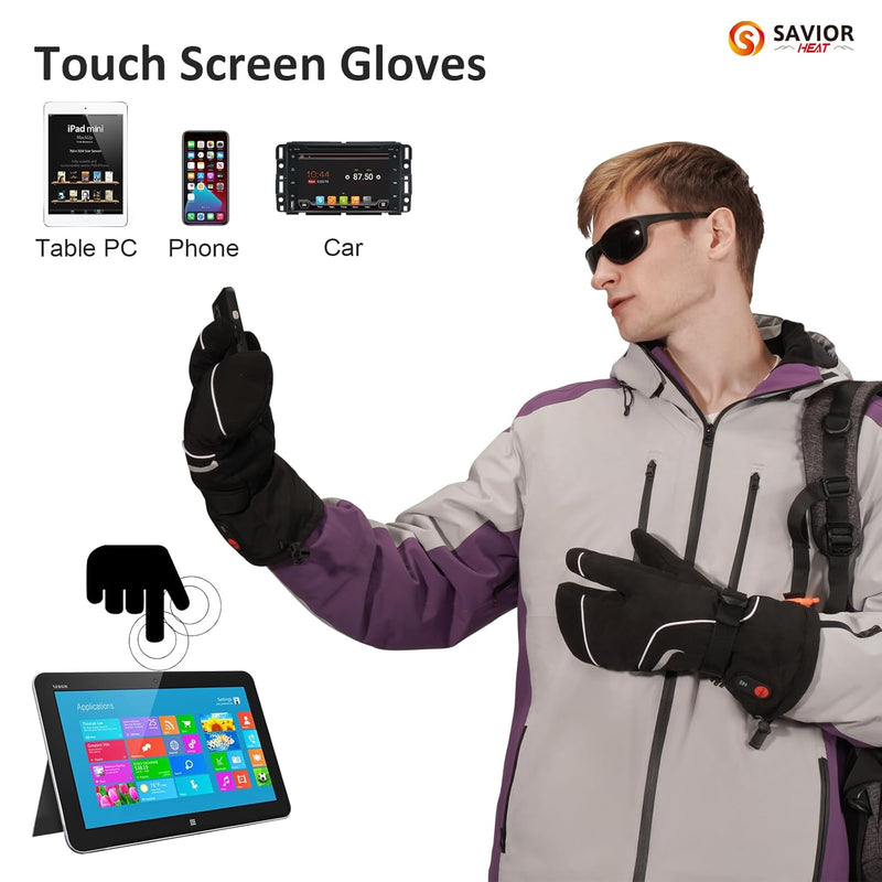 Load image into Gallery viewer, Snow Deer Heated Gloves, Unisex Rechargeable Battery Powered Electric Heating Glove for Winter Outdoor Working Snow Ski Snowboarding Hunting Snowmobiling Motorcycle Riding
