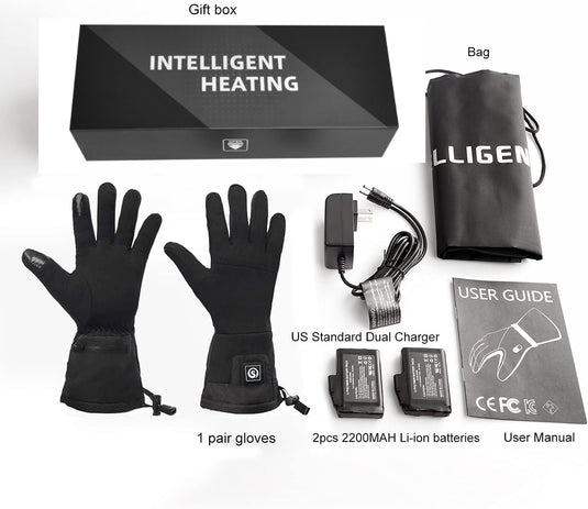SNOW DEER Heated Glove Liners Men Women,Rechargeable Battery Heated Motorcycle Ski Snow Warmer Gloves