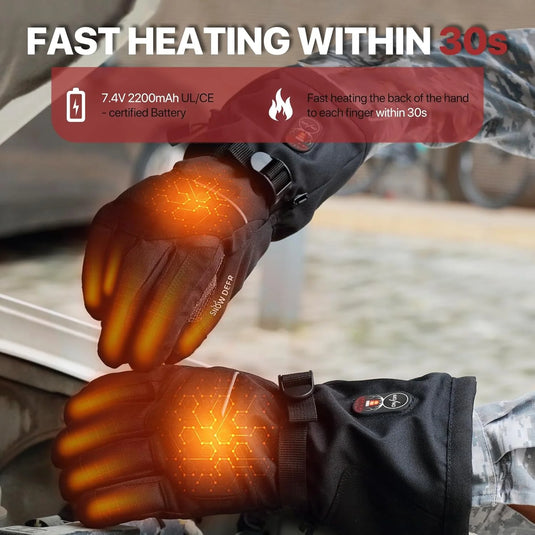 SNOW DEER Heated Work Gloves Men Rechargeable Waterproof, Cut-Resistance Heated Gloves for Men Women, Touchscreen Heated Working Gloves for Men Outdoor Work