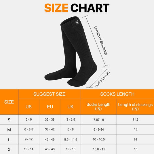 SNOW DEER Heated Socks for Men Women, Rechargeable Electric Socks for Cold Feet