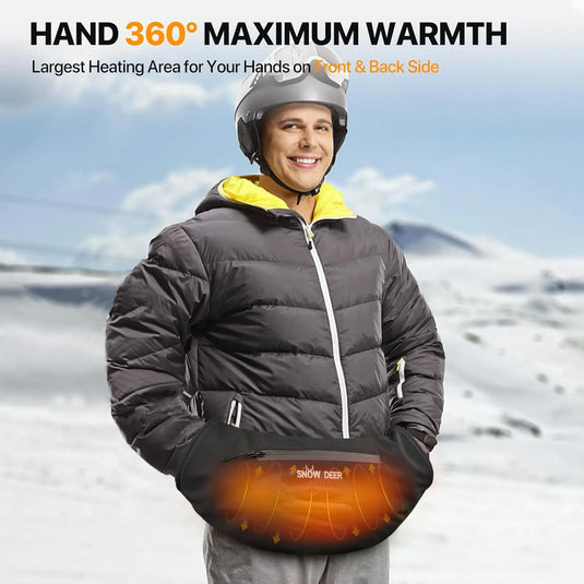 SNOW DEER Heated Hand Muff with 7.4V Rechargeable Battery, Electric Hand Warmer Pouch for Hunting Golf Camping Winter Outdoor