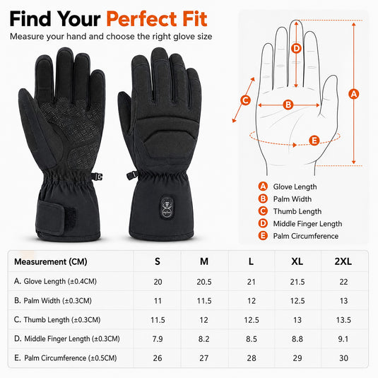 SNOW DEER Heated Work Gloves for Men Women,7.4V Rechargeable Electric Gloves,3M Thinsulate,Touch Screen Waterproof for Construction Warehouse Cycling Winter Outdoor Work