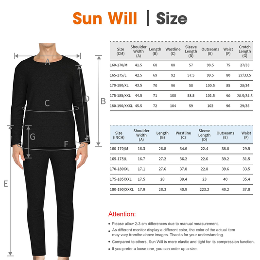SNOW DEER Men's Heated Thermal Underwear Set - Rechargeable, 3 Heat Settings, Winter Warmth for Outdoor & Indoor