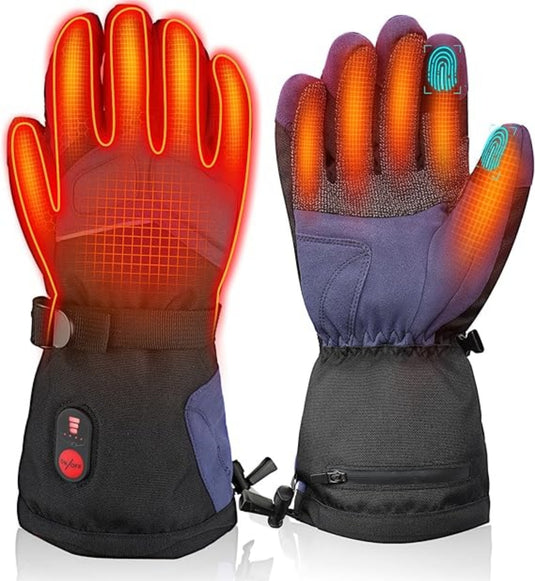 SNOW DEER Winter Heated Gloves for Work - Durability Gloves with Grip, Impact-Resistant Rubber Back Insulated Work Gloves