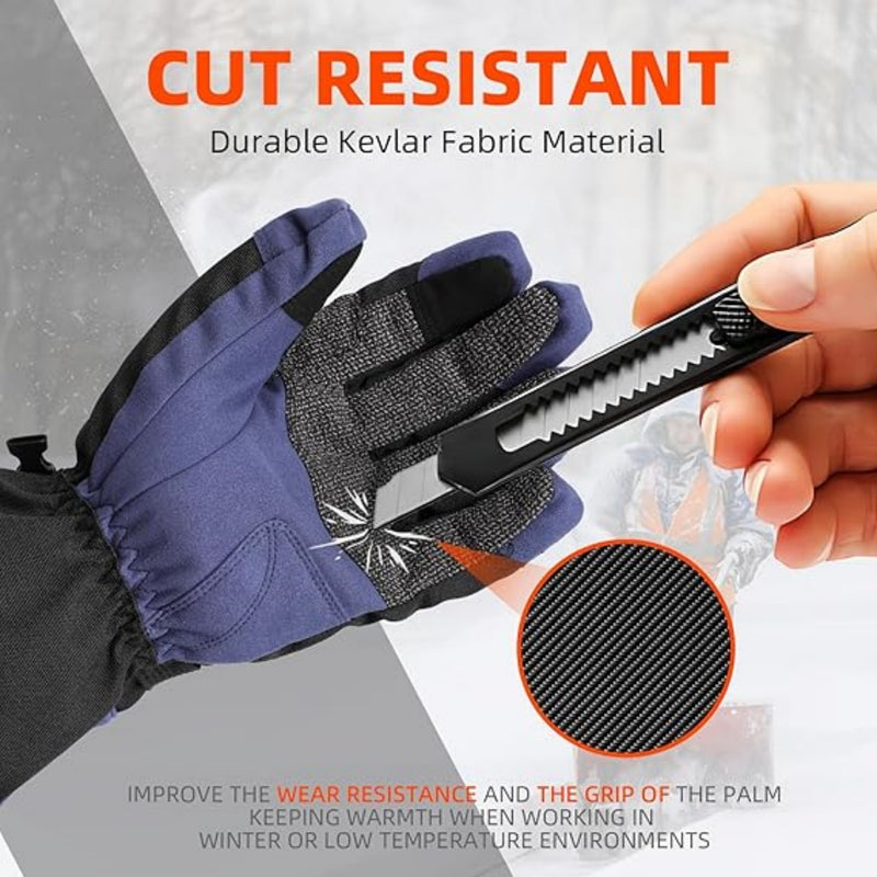 Load image into Gallery viewer, SNOW DEER Winter Heated Gloves for Work - Durability Gloves with Grip, Impact-Resistant Rubber Back Insulated Work Gloves
