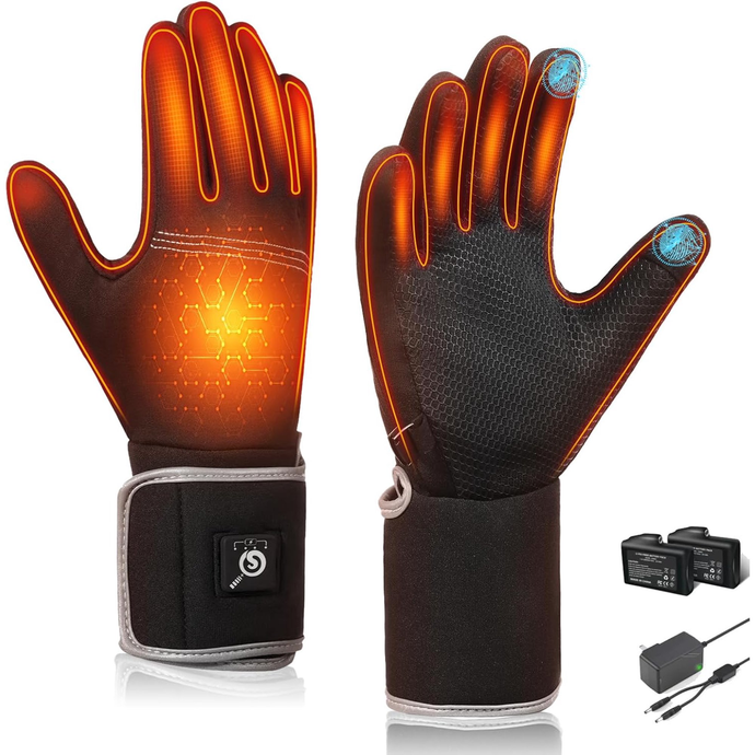 SNOW DEER Heated Glove Liners,Electric Heated Thin Gloves with Remaining Power Display,Rechargeable Hand Warmers,Suitable for Winter Driving,Typing,Running