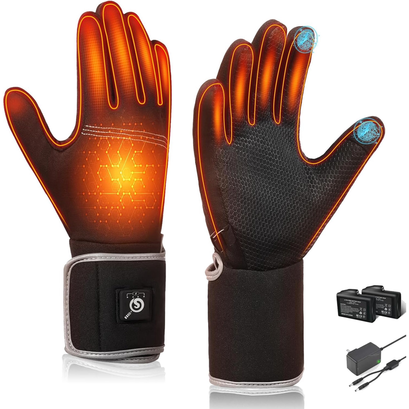 Load image into Gallery viewer, SNOW DEER Heated Glove Liners,Electric Heated Thin Gloves with Remaining Power Display,Rechargeable Hand Warmers,Suitable for Winter Driving,Typing,Running
