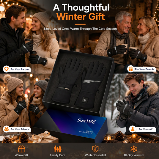 SNOW DEER Heated Glove Liners for Men Women, 7.4V Rechargeable Thin Electric Thermal Gloves for Winter Commute Typing Driving Walking Dog Walking