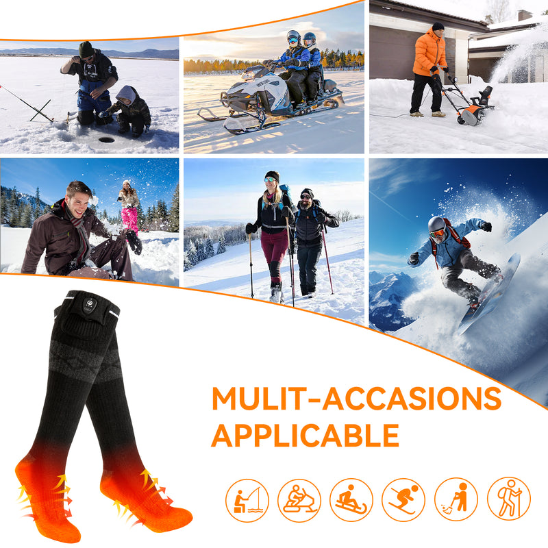 Load image into Gallery viewer, SNOW DEER Heated Socks, APP Control Electric Heated Socks for Men Women, Rechargeable Battery Powered Warm Socks, Washable Thermal Socks Foot Warmer for Winter Hunting Skiing Hiking Camping
