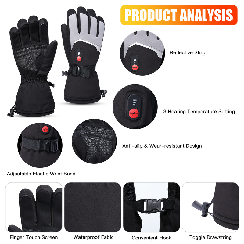 Load image into Gallery viewer, Snow Deer Gloves for Men Women, Rechargeable Electric Heated Gloves ,Heated Skiing Gloves and Snowboarding Gloves
