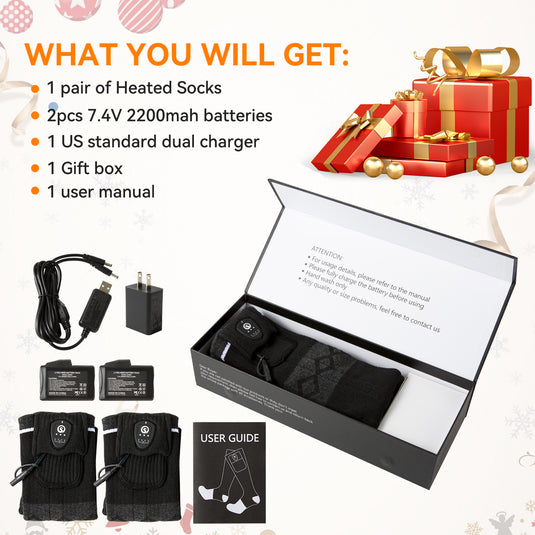 Rechargeable Electric Heated Socks For Men & Women - 4000mAh Battery, Thermal Winter Foot Warmers For Skiing