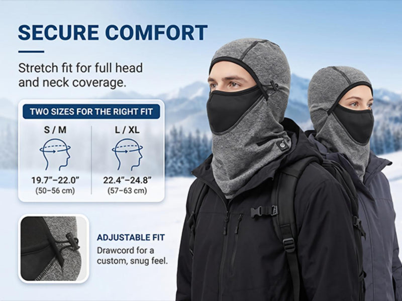 Load image into Gallery viewer, SNOW DEER Heated Ski Mask Balaclava, Electric Windproof Thermal Fleece Heated Face Mask with 3 Heat Levels, 7.4V Rechargeable Heated Balaclava for Skiing Cycling Hiking Snowmobile Winter Outdoor
