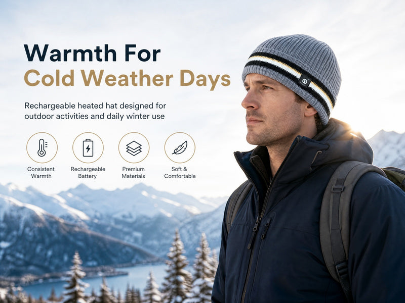 Load image into Gallery viewer, SNOW DEER Heated Beanie Hat for Men Women, 7.4V 6W Electric Heated Hat with 3 Temperature Settings, 2200mAh Rechargeable Winter Warm Hat for Skiing Cycling Hiking Outdoor Sports
