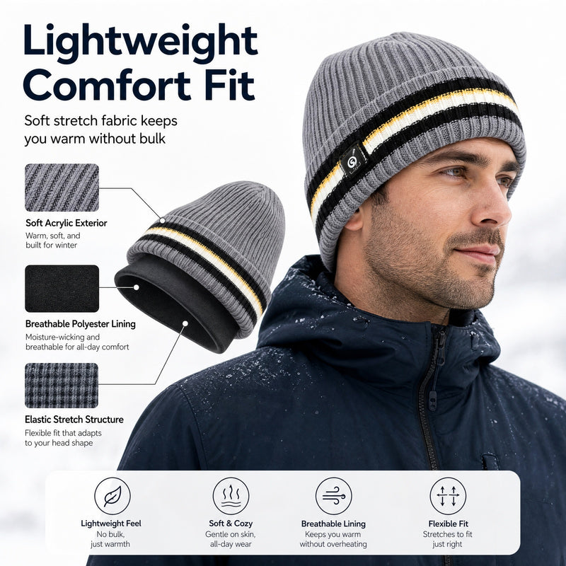Load image into Gallery viewer, SNOW DEER Heated Beanie Hat for Men Women, 7.4V 6W Electric Heated Hat with 3 Temperature Settings, 2200mAh Rechargeable Winter Warm Hat for Skiing Cycling Hiking Outdoor Sports
