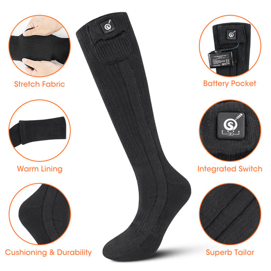 SNOW DEER Men Women Heated Socks For Motorcycle & Cycling