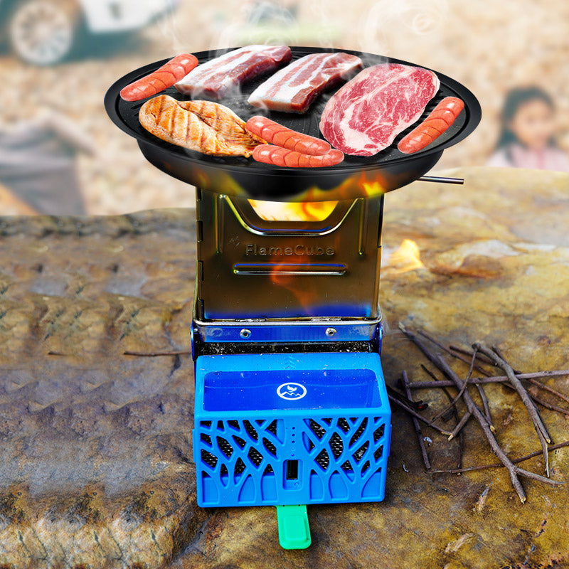 Load image into Gallery viewer, Flame Cube, Wood Burning and USB Charging Camping Stove
