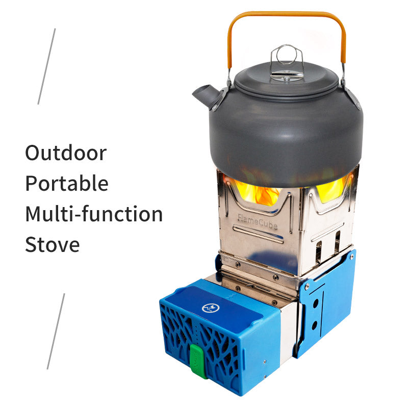 Load image into Gallery viewer, Flame Cube, Wood Burning and USB Charging Camping Stove
