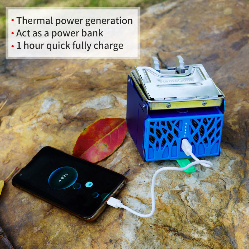 Load image into Gallery viewer, Flame Cube, Wood Burning and USB Charging Camping Stove
