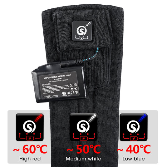 SNOW DEER Heated Socks, Rechargeable Electric Socks with 3 Heat Settings, 10 Hours Heating time Winter Foot Warmers with Large Capacity Batteries for Men/Women