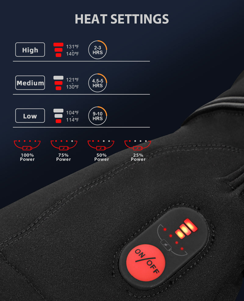 Load image into Gallery viewer, SNOWYES Heated Motorcycle Gloves - 7.4V 2200mAh Electric Winter Gear for Men &amp; Women, Rechargeable for Motorcycle Commuting, Touring, Skiing &amp; Outdoor, Windproof &amp; Water-Resistant, Touchscreen Design
