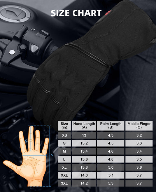 SNOWYES Heated Motorcycle Gloves - 7.4V 2200mAh Electric Winter Gear for Men & Women, Rechargeable for Motorcycle Commuting, Touring, Skiing & Outdoor, Windproof & Water-Resistant, Touchscreen Design