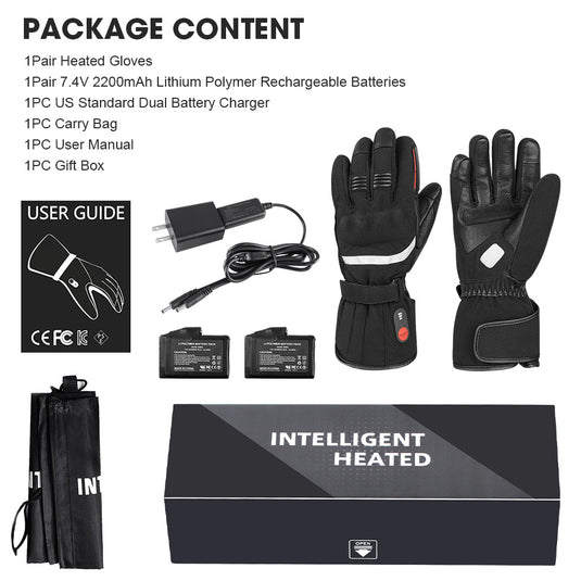 SNOW DEER Heated Gloves for Men Women, Temperature Display Heated Motorcycle Gloves, 2200mAh Rechargeable Battery Winter Gloves for Skiing Motorcycle Cycling Fishing Hunting