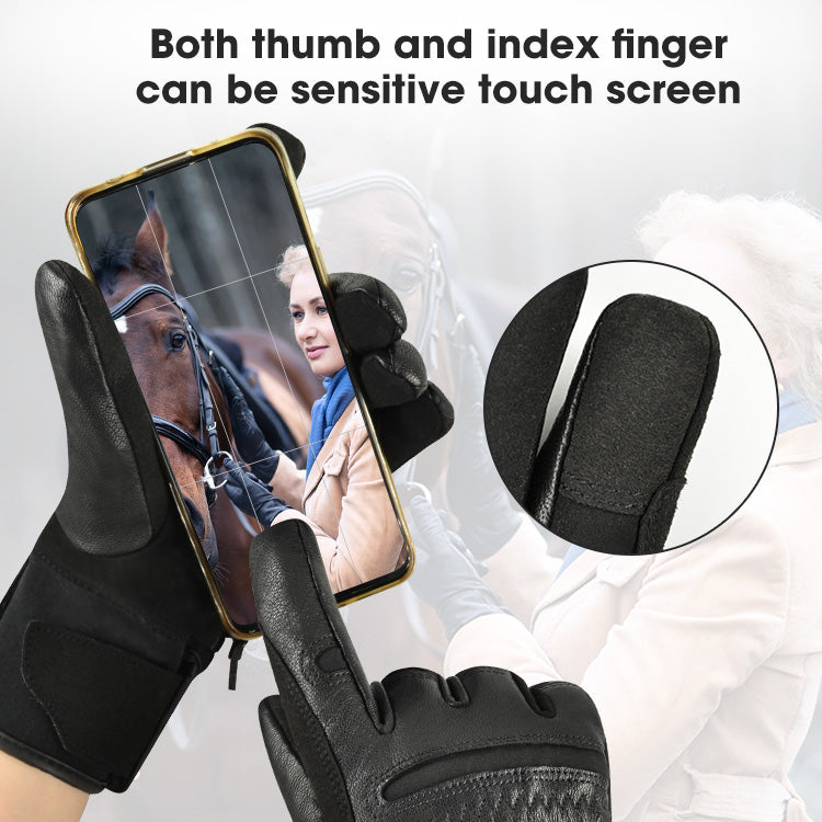 Load image into Gallery viewer, SNOW DEER Electric Heated Gloves Warm Men Women Sheepskin Leather Waterproof Rechargeable Battery Warm Hand Ski Glove
