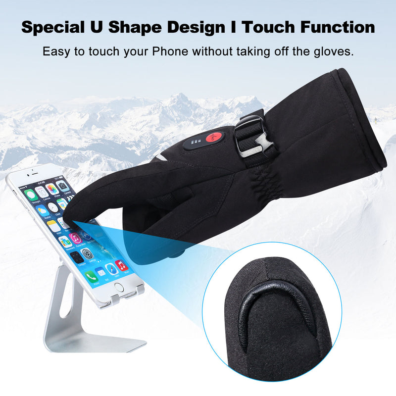 Load image into Gallery viewer, Snow Deer Heated Gloves, Unisex Rechargeable Battery Powered Electric Heating Glove for Winter Outdoor Working Snow Ski Snowboarding Hunting Snowmobiling Motorcycle Riding
