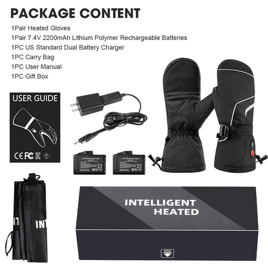 SNOW DEER Upgraded Heated Gloves for Men & Women - Rechargeable Electric Mittens with Battery Display, Waterproof for Skiing, Hiking & Winter Work