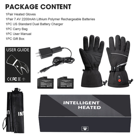 SNOW DEER Heated Gloves - Unisex Winter Ski Gloves with Rechargeable Electric Heating for Skiing, Snowboarding, Snow Hiking, Hunting & Outdoor Activities