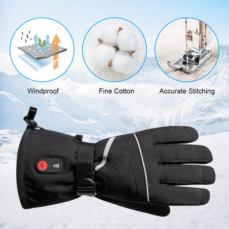 Load image into Gallery viewer, SNOW DEER Heated Gloves - Unisex Winter Ski Gloves with Rechargeable Electric Heating for Skiing, Snowboarding, Snow Hiking, Hunting &amp; Outdoor Activities
