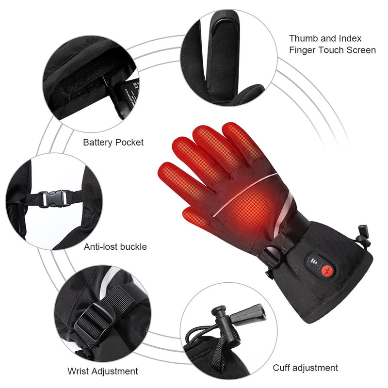 Load image into Gallery viewer, SNOW DEER Heated Gloves - Unisex Winter Ski Gloves with Rechargeable Electric Heating for Skiing, Snowboarding, Snow Hiking, Hunting &amp; Outdoor Activities
