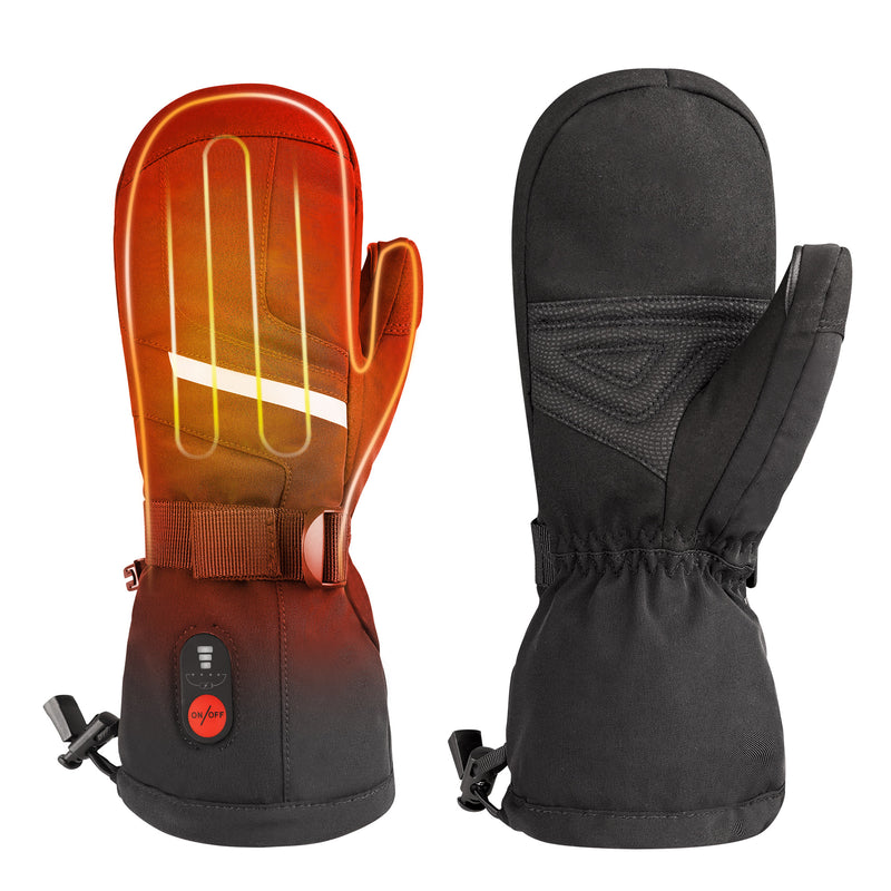 Load image into Gallery viewer, SNOW DEER Heated Ski Mittens for Men &amp; Women – Waterproof Windproof, 3 Heat Levels, Touchscreen for Skiing, Snowboarding &amp; Winter Sports
