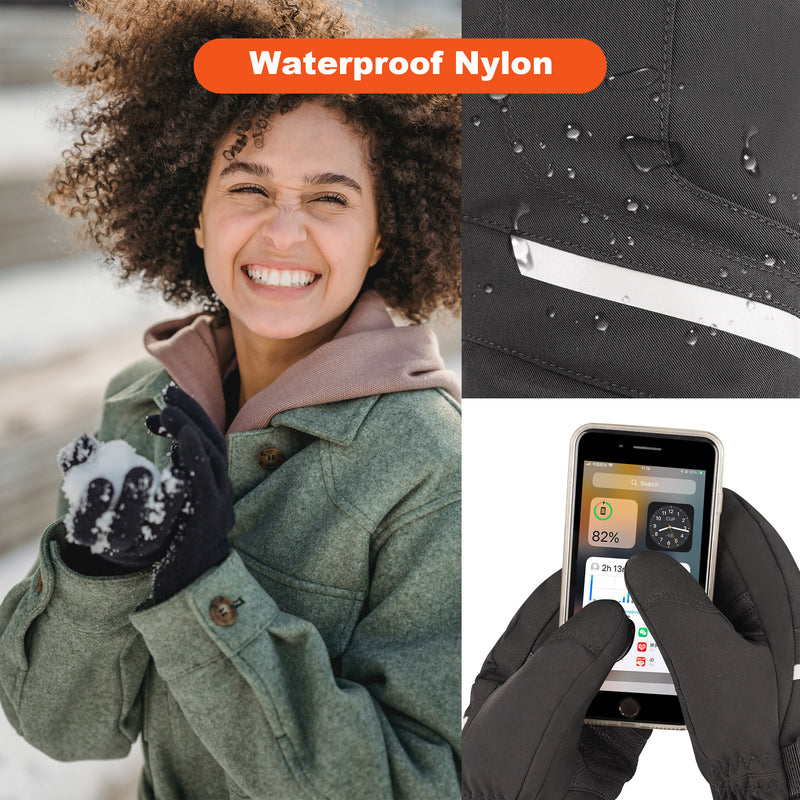 Load image into Gallery viewer, SNOW DEER Heated Ski Mittens for Men &amp; Women – Waterproof Windproof, 3 Heat Levels, Touchscreen for Skiing, Snowboarding &amp; Winter Sports
