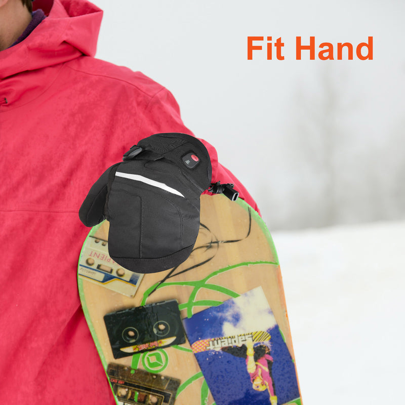 Load image into Gallery viewer, SNOW DEER Heated Ski Mittens for Men &amp; Women – Waterproof Windproof, 3 Heat Levels, Touchscreen for Skiing, Snowboarding &amp; Winter Sports
